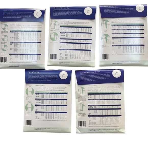 Cashmerette sewing patterns for curves variety pack Size 12-28 lot of 5 UNCUT - Picture 2 of 7